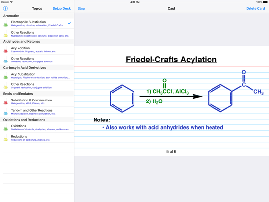 Screenshot #4 pour Learn Organic Chemistry Reaction Cards 2
