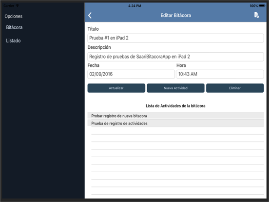 Screenshot #5 pour Saari Bitacora App