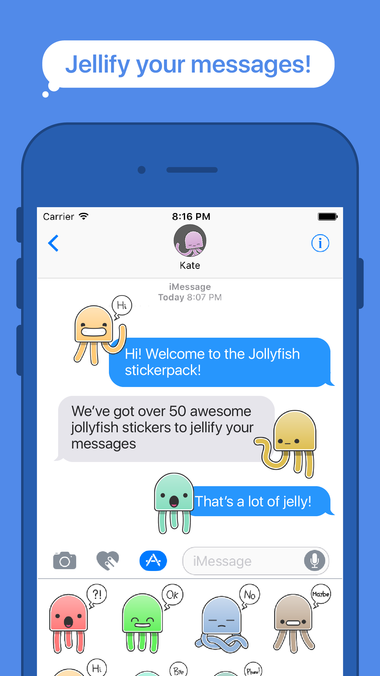 JollyFish Stickers for iMessage • Cute Fun Emoji screenshot 3