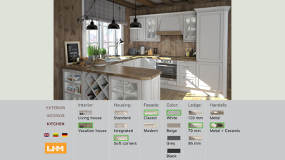 LHM House kitchen configurator screenshot
