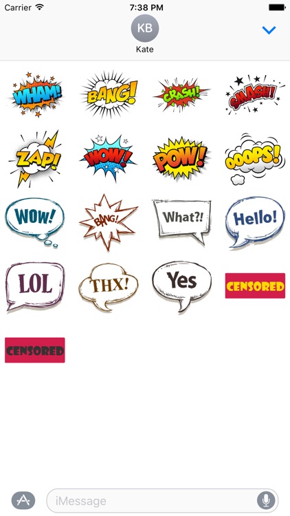 Comic and Caption Word Stickers for iMessage