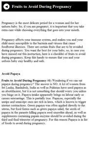 food guide for pregnant women iphone screenshot 4