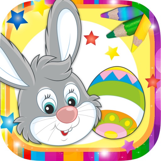 Paint the Easter egg – decorate and color bunnies icon