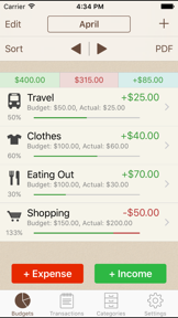 My Budgets screenshot