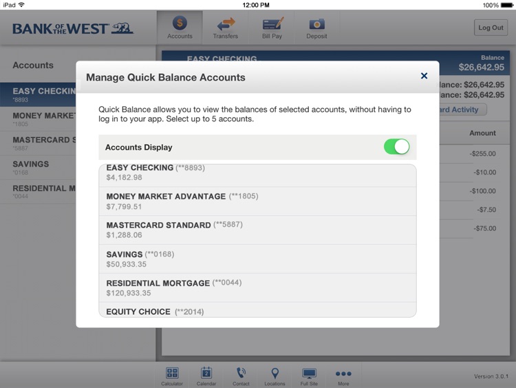 Bank of the West Mobile Banking iPad App screenshot-4