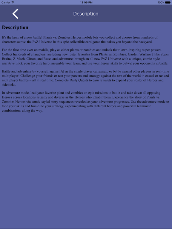 Screenshot #6 pour Guide for PlantsvsZombies Heroes Edtion