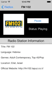 Israel Radio Live Player (Jerusalem / Hebrew / Arabic / دولة إِسرائيل‎ / العربية / רדיו יִשְׂרָאֵל راديو) screenshot #5 for iPhone