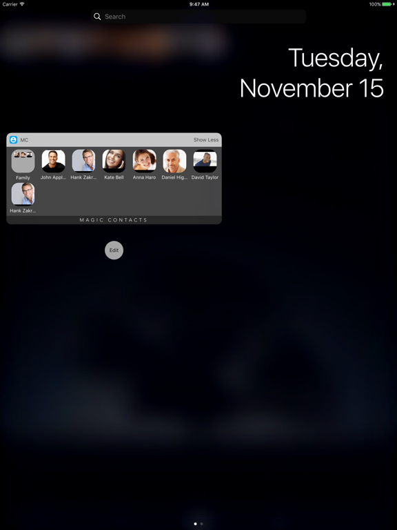 Screenshot #4 pour Magic Contacts with Notification Center Widgets