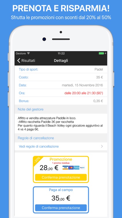 PrenotaUnCampo - Padel