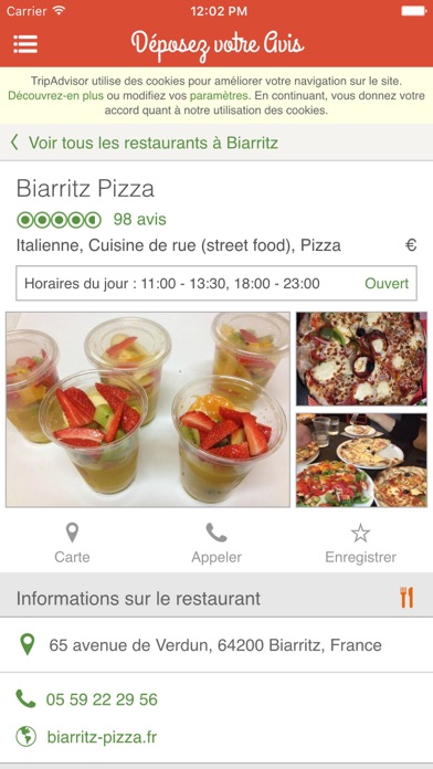 Screenshot #1 pour Biarritz Pizza