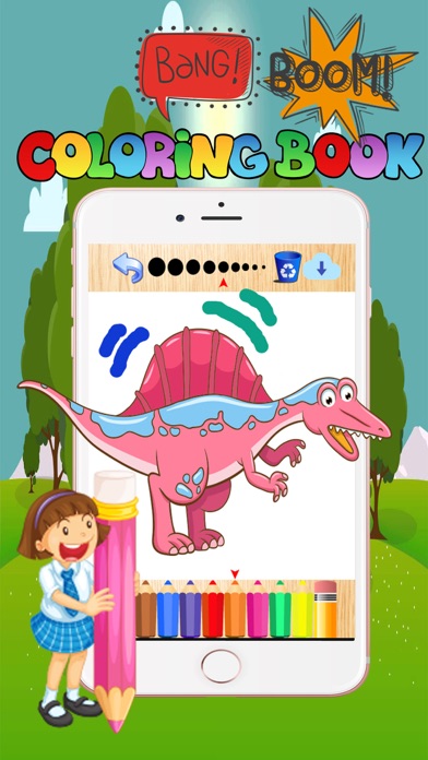 Toddler Dinosaur Coloring Book fun crayons for kid iPhone screenshot