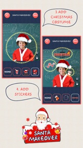 Christmas Makeover FREE - Santa Claus Photo Editor to Add Hat, Mustache & Costume screenshot #3 for iPhone