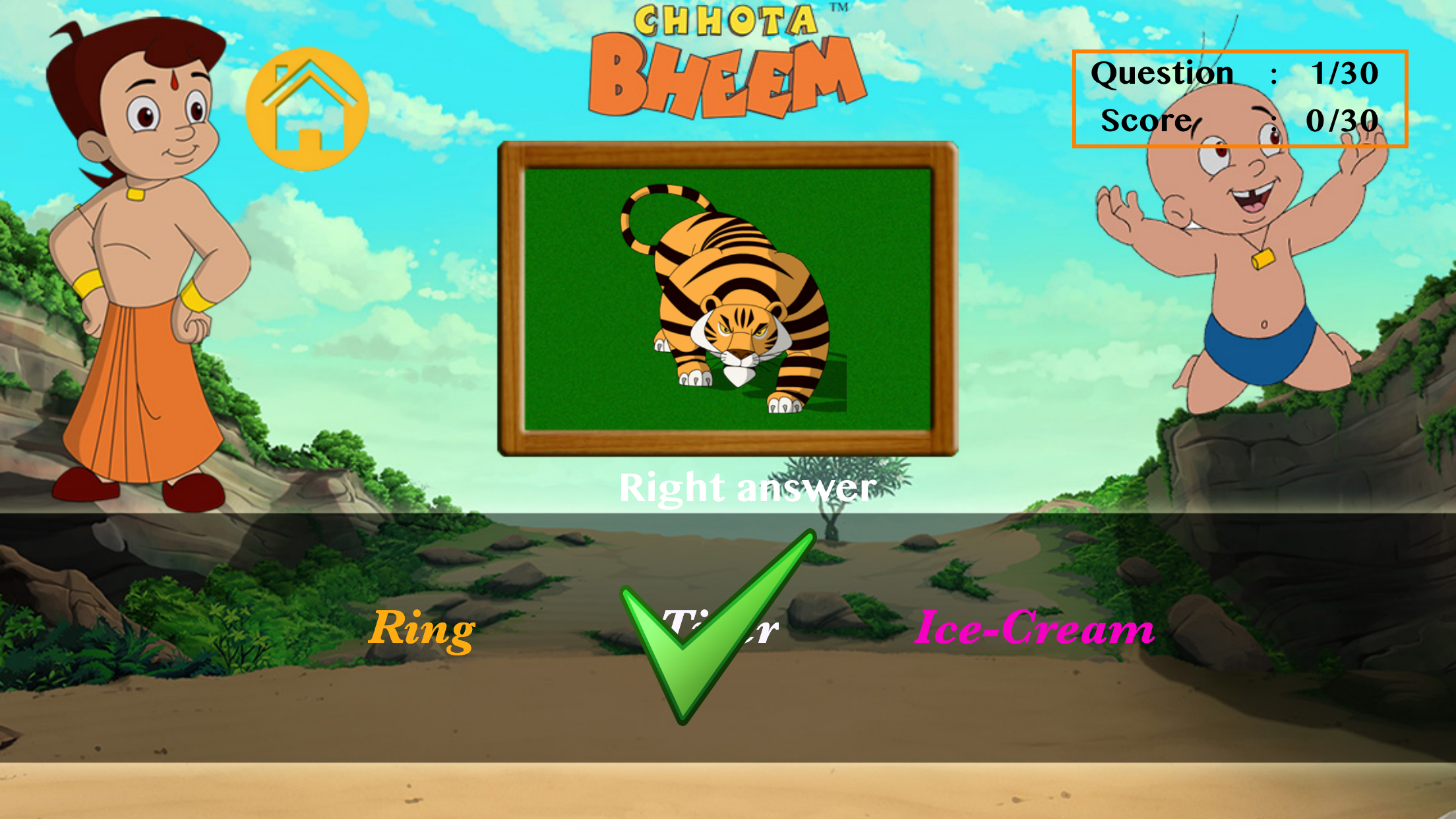 Words and Alphabets Game with Bheem