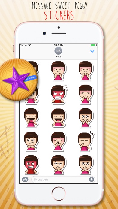 Sweet Peggy Emoji screenshot