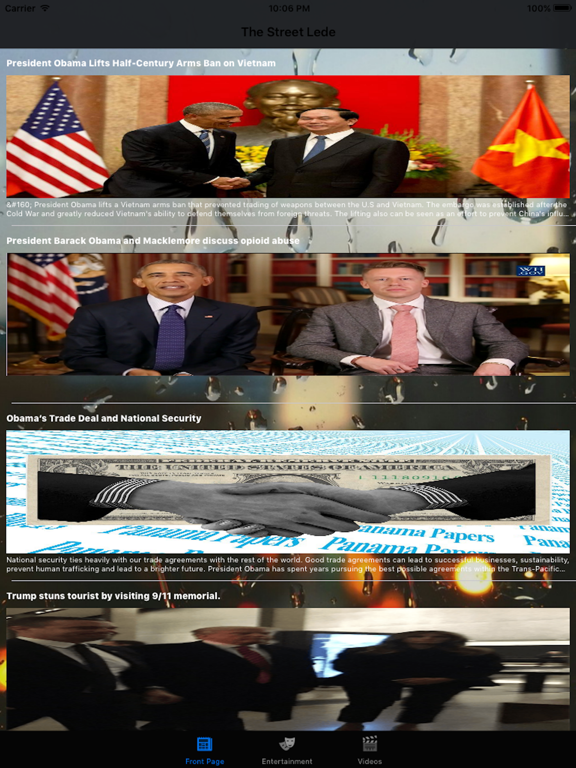 The Street Lede iPad screenshot 1 - Entertainment app