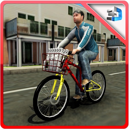 Newspaper Delivery Boy & bike ride game icon
