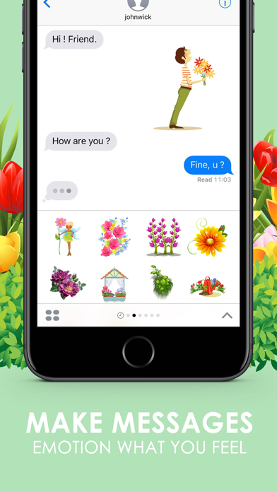 Screenshot #2 pour Flower Emoji Stickers Keyboard Themes ChatStick