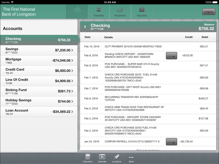 First National Bank of Livingston for iPad