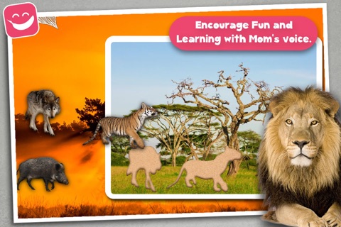 Wildlife Animals Jigsaw for young kids with simba screenshot 4