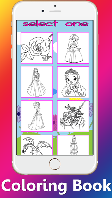 Princess Coloring Pages Mandala Coloring Book iPhone screenshot