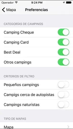 Captura de pantalla de Archiescampings en iPhone 5