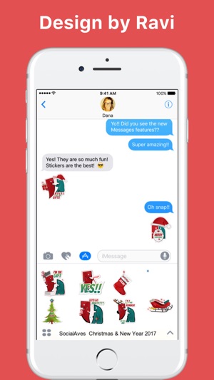 SocialAves - Christmas & New Year 2017 stickers(圖1)-速報App