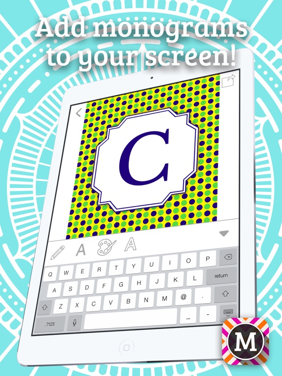 Screenshot #6 pour MonograMMing - Fonds d'écran personnalisés avec monogramme autocollants et des modèles de paillettes chevron