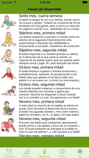 Captura de pantalla de Calendario WomanLog Baby en iPhone 4