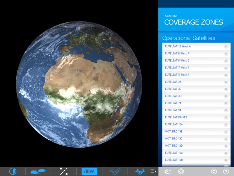 Eutelsat Satellite Coverage Zones