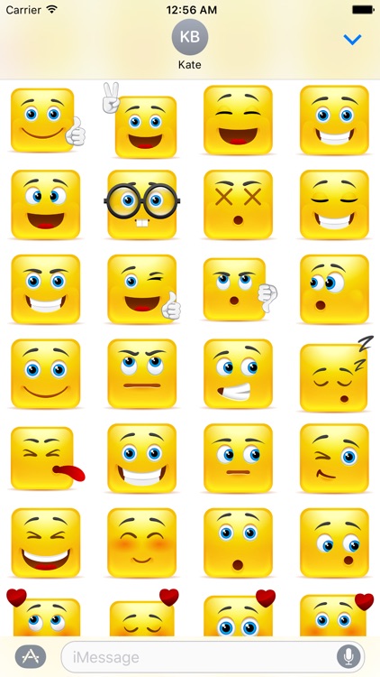 Yellow Square Smiley Emoji Stickers