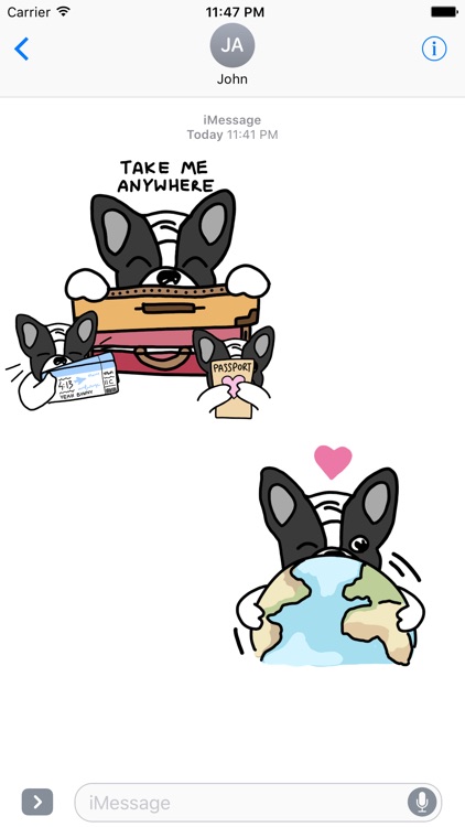 Frenchie Travel Stickers by Yeah Bunny