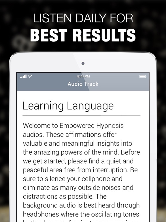 Hypnosis for Learning Language iPad screenshot