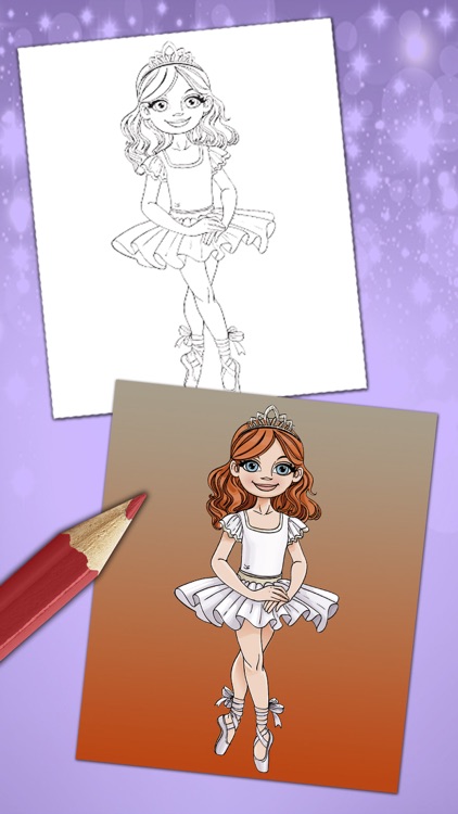 Magical ballerina coloring book pages game screenshot-3
