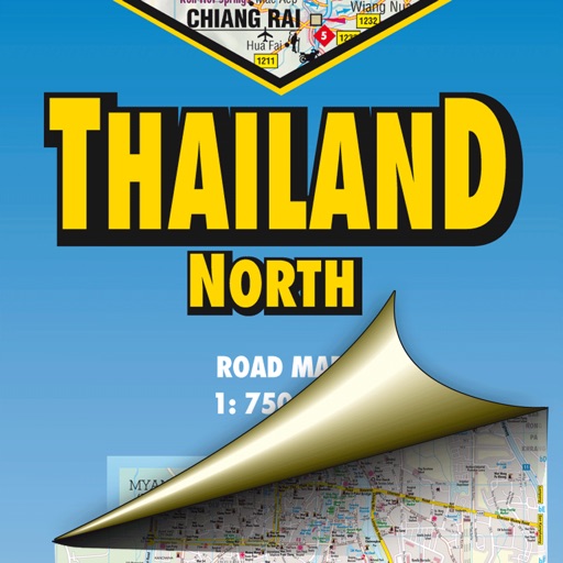 Thailand North. Road map. icon