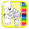 Fast Food Cooking Baby Bear Coloring Book Fun Game