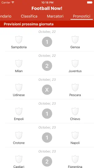 Captura de pantalla de Football Now! - Serie A 2016 - 2017 en iPhone 5
