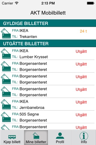 Mobilbillett screenshot 3