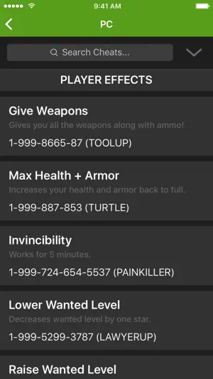 Cheats for GTA 5 (V). screenshot 3