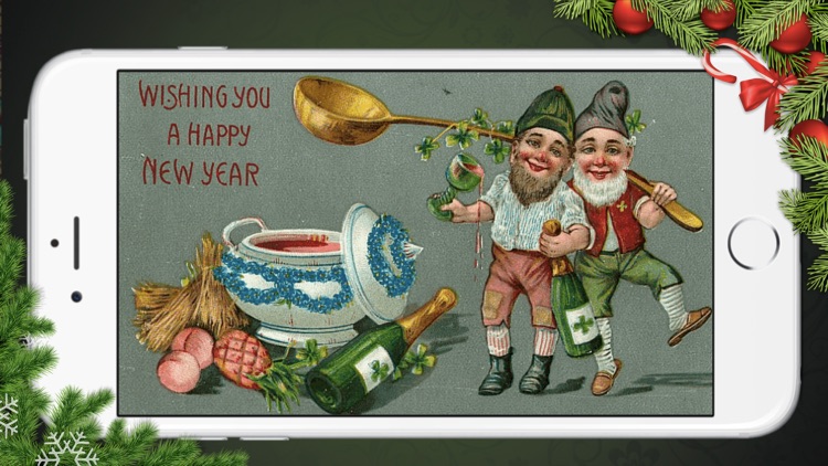 Merry Christmas & New Year vintage greeting cards