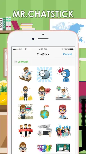 Captura de pantalla de Mr. ChatSticK Stickers And Emoji en iPhone 1