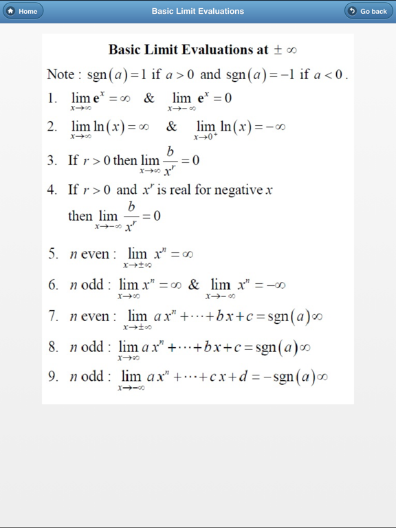 Math Formula Dictionary iPad screenshot