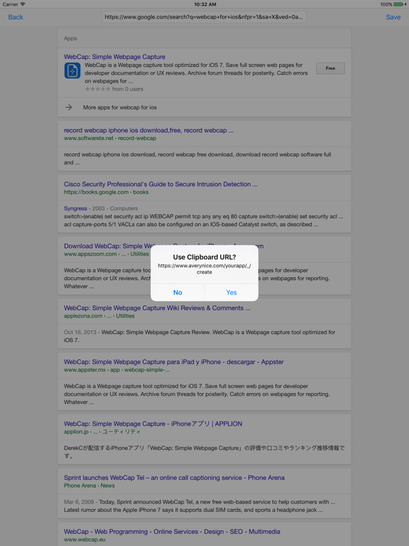 Screenshot #6 pour WebCap: Simple Webpage Capture