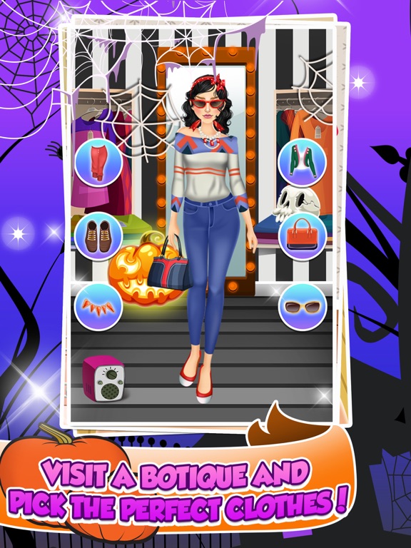 Halloween Salon Spa Make-Up Kids Games Free iPad screenshot