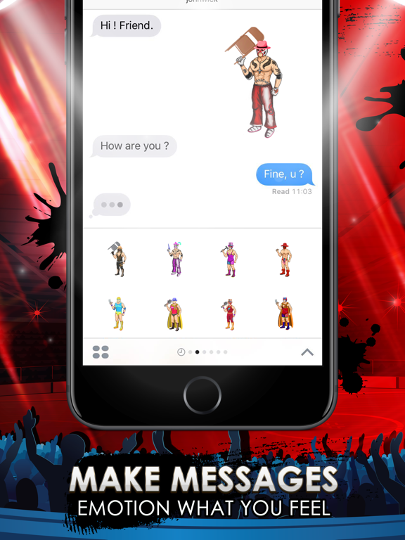 Screenshot #5 pour Wrestlers Emoji Stickers Keyboard Themes ChatStick