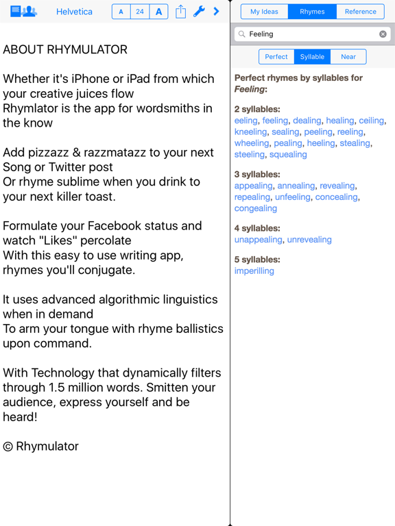 Screenshot #6 pour Rhymulator Rhyme Book + Editor