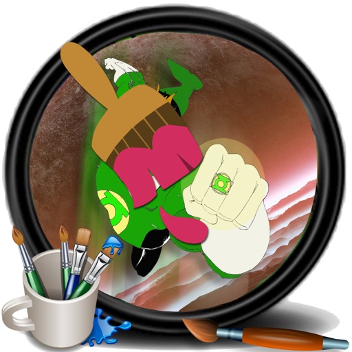 Coloring For Kids Game Greenlantern Version iOS App