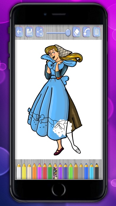 Screenshot #1 pour Peindre Cendrillon magique – dessins à colorier