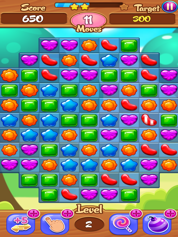 Jelly Garden - match three or more iPad screenshot