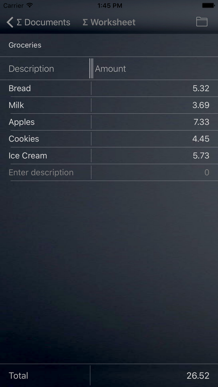 Sum Calculator and Spreadsheet