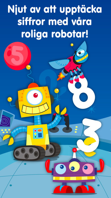 Skärmbild från Robotar & siffror – spel hjälper barn och småbarn